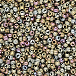 Perline di vetro rocailles 8/0 (3mm) galassia multicolore metallico luminoso