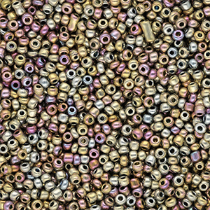 Perline di vetro rocailles 12/0 (2mm) galassia multicolore metallico luminoso