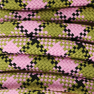 Paracord alla moda 8mm verde oliva-rosa chiaro-nero