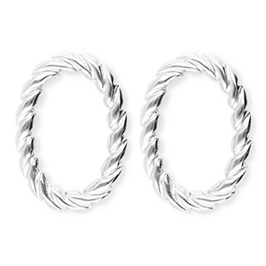BY31&reg; Orecchini in acciaio inossidabile ovale contorto argento