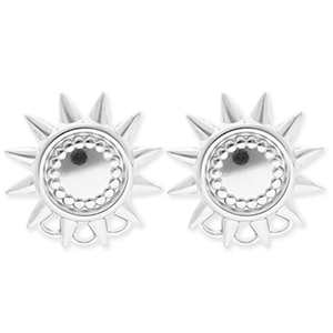 BY31&reg; Componenti in acciaio inossidabile orecchini sole con 3 anellini argento