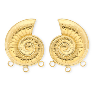 BY31&reg; Componenti in acciaio inossidabile orecchini conchiglia con 3 anellini oro