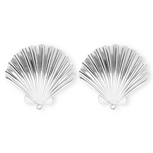 BY31&reg; Componenti in acciaio inossidabile orecchini conchiglia con anellino argento