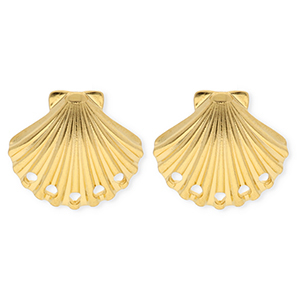 BY31&reg; Componenti in acciaio inossidabile orecchini conchiglia con 5 anellini oro