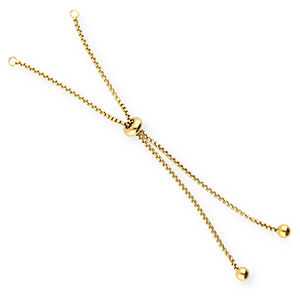 Componenti in acciaio inossidabile semi braccialetti con perlina scorrevole oro