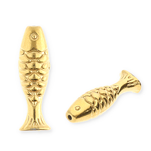 Perline in acciaio inossidabile pesce oro