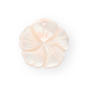 Ciondolo di conchiglia fiore rosa pesca