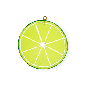 Ciondoli accattivanti fetta di limone verde lime-verde-bianco