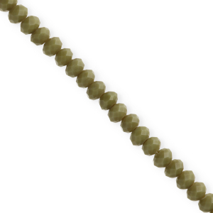 Perline sfaccettate 6x4 mm rondella verde militare