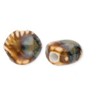 Perline di ceramica conchiglia marrone scuro