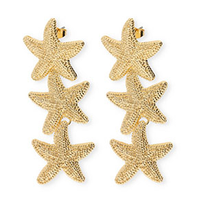 Orecchini alla moda stelle marina con perno in acciaio inossidabile oro