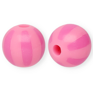 Perline in acrilico 12 mm con strisce rosa chiaro-rosa