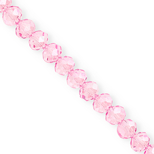 Perline sfaccettate 8x6mm rondella rosa chiaro