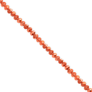 Perline sfaccettate 3x2mm rondella arancio corallo-effetto perlato