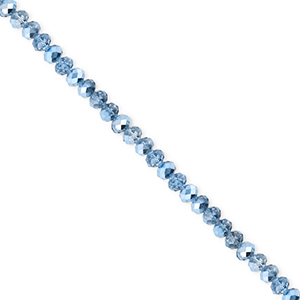 Perline sfaccettate 3x2mm rondella blu-effetto perlato