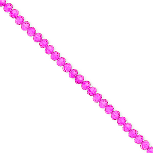 Perline sfaccettate 3x2mm rondella rosa fucsia