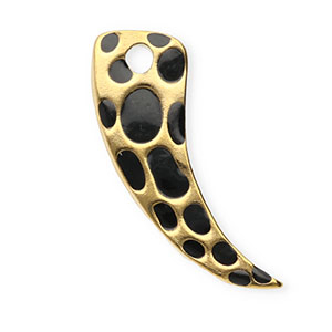 Ciondoli in acciaio inossidabile corno con stampa leopardo oro-nero