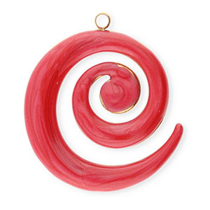 Ciondoli in acciaio inossidabile spirale oro-rosso marmo