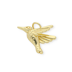 Metallo TQ in ottone ciondolo colibr&igrave; oro