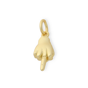 Metallo TQ in ottone ciondolo dito medio oro