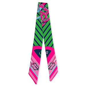 Bandana foulard con cinture in pelle rosa-verde-blu