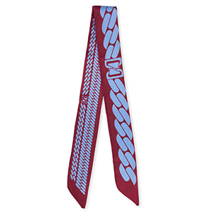 Bandana foulard con maglie vino rosso bacca-viola lavanda
