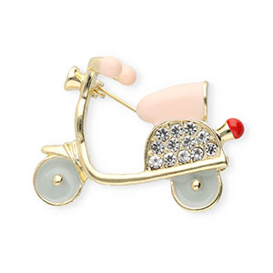 Broches scooter con strass oro-rosa nude-bianco-cristallo
