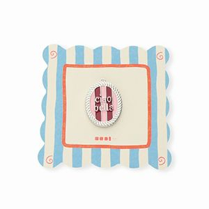 BY31&reg; Ciondoli in ottone Eco-brass con smalto ovale Ciao bella"" argento-rosa chiaro-rosso
