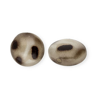 Perline in acrilico rondelle con stampa leopardo beige-marrone scuro