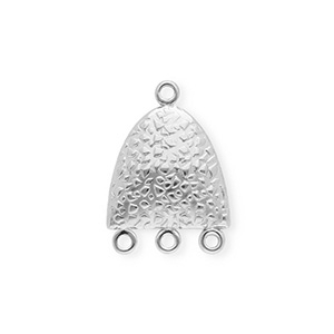 BY31&reg; Componenti in acciaio inossidabile distanziatore semi-ovale con 4 anellini argento