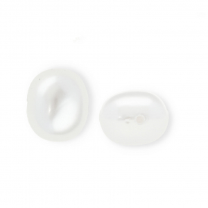 Imitazione di perle d'acqua dolce ovale foro per infilare verticale bianco
