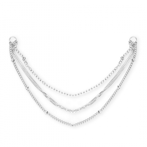 BY31&reg; Ciondoli / distanziatori a triplo giro in acciaio inossidabile argento