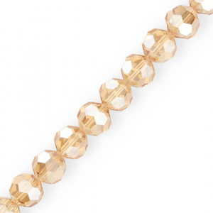Perline sfaccettate tonde 16 mm beige-effetto perlato