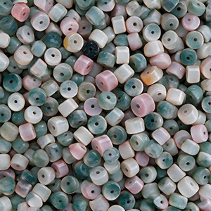 Perline di pietra naturale Quarzo a dischetto 4x2mm multicolore verde