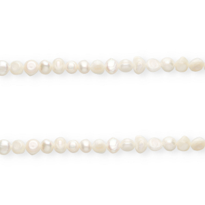 Perle di acqua dolce imperfette pepita rotonde 7-8mm bianco naturale
