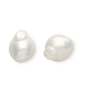 Perle di acqua dolce imperfette irregolare goccia bianco naturale