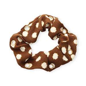 Elastici per capelli a pois con anellini marrone-bianco-oro