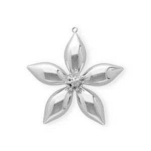 Ciondoli in acciaio inossidabile fiore argento