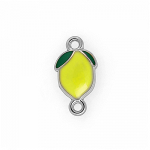 Componenti in acciaio inossidabile distanziatore con smalto a limone Argento-giallo-verde