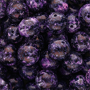 Perline di vetro 14mm viola multicolore