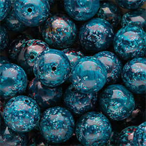 Perline di vetro 14mm ottanio multicolore