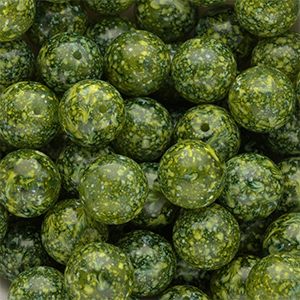 Perline di vetro 14mm verde multicolore
