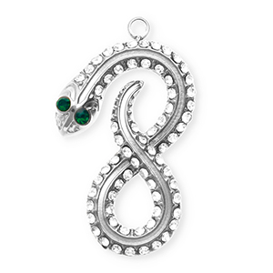 Ciondoli in acciaio inossidabile con strass infinito / serpente argento-cristallo-verde
