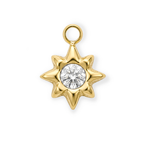 Ciondoli in acciaio inossidabile con strass stella oro-cristallo