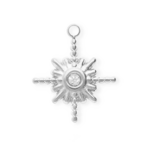 Ciondoli in acciaio inossidabile con strass stella Silver-crystal