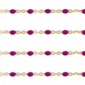 Componenti in acciaio inossidabile 1 mm catena stile rosario viola-oro