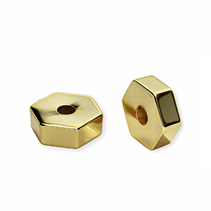 Perline in acrilico esagono oro