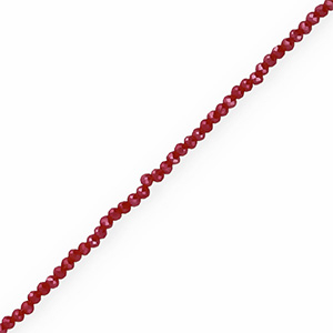 Perline sfaccettate 3x2mm rondella rosso cremisi-effetto perlato