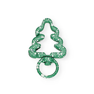 Componenti portachiavi chiusura a moschettone albero di natale verde-bianco