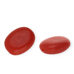Perline in acrilico ovale rosso-bianco marmo